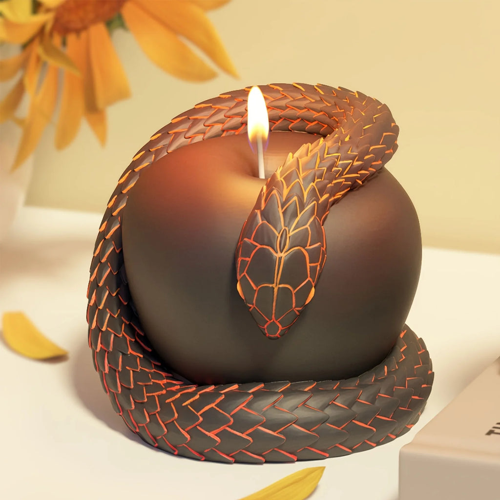Oversized snake and apple silicone molds for resin casting, plaster, resin, aromatherapy car accessories and candle making Zpaxo Apple and Snake