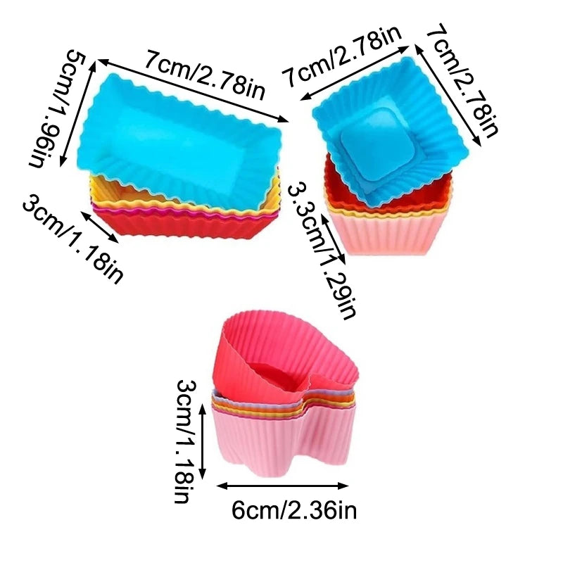 8-Pack Silicone Bento Box Dividers & Mini Baking Molds