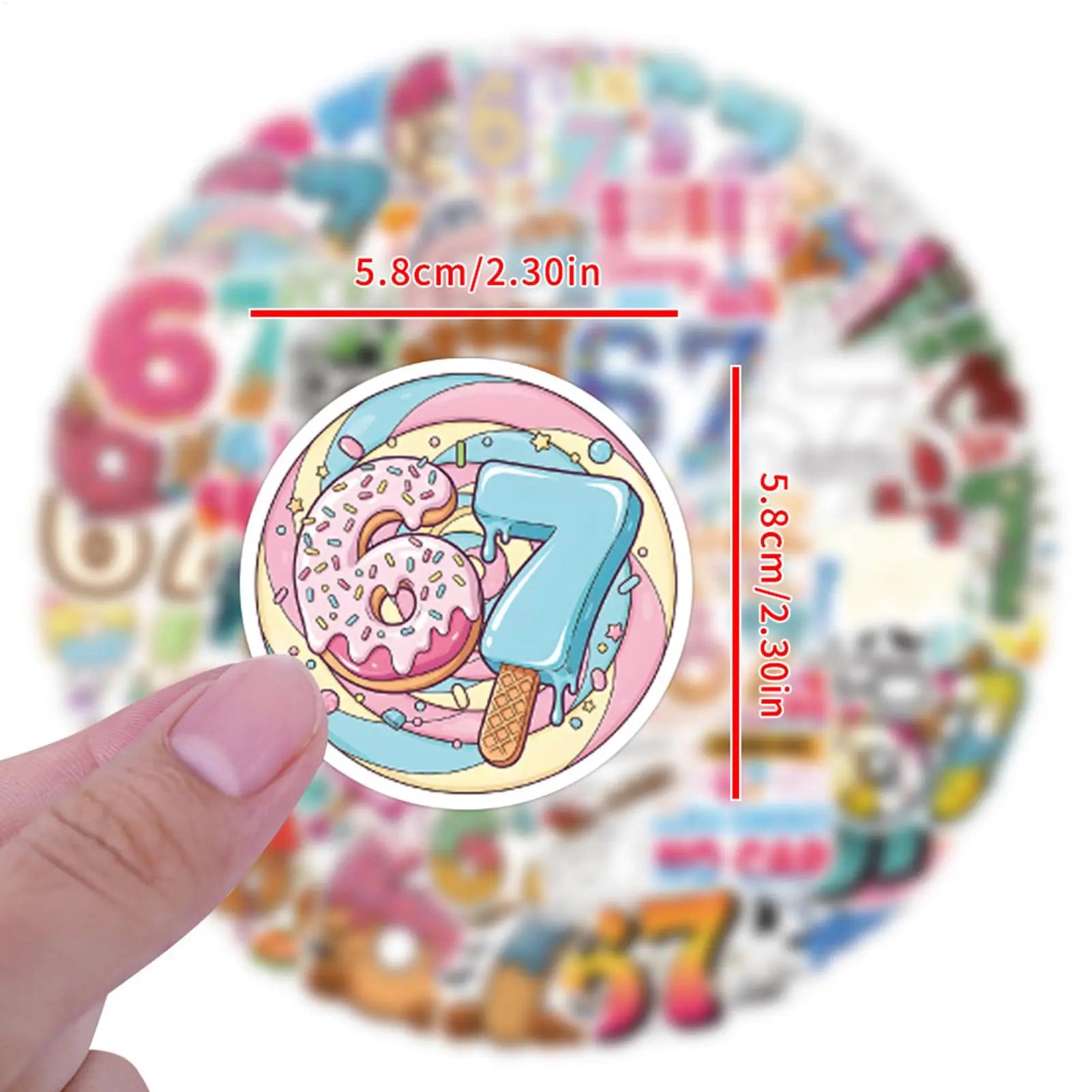 67 Stickers Waterproof Number Laptop Decal 67 Meme Stickers For Guitar Phone Scrapbook Skateboard Luggage Journal Journaling Car Zpaxo