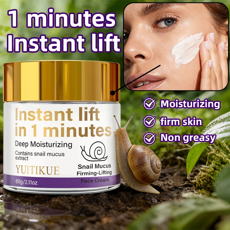 YUITIKUE Snail Mucin Instant Lift Face Cream 60g | Firm & Glow Face Moisturizer Cream Zpaxo