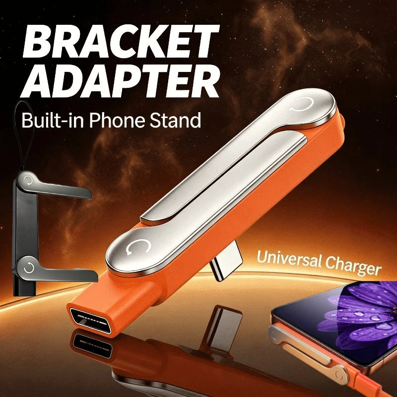 Easy Carry Charging Cord USB C To USB C Cord High Speed Data Quick Charge Phone Charger Cable Built in Foldable Stand Data Wire Zpaxo