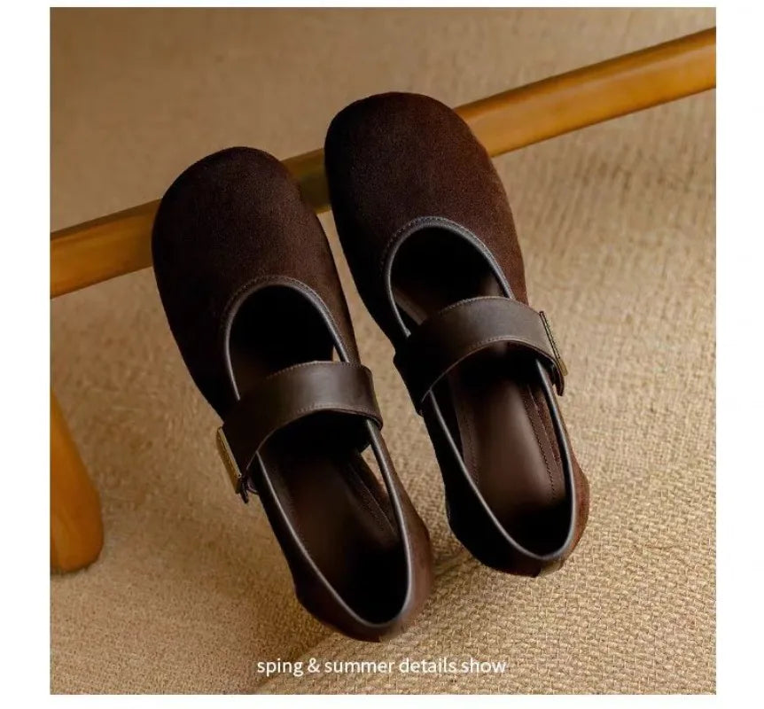 2025 Women's Retro Mary Jane Flats Round Toe Soft Bottom Comfortable