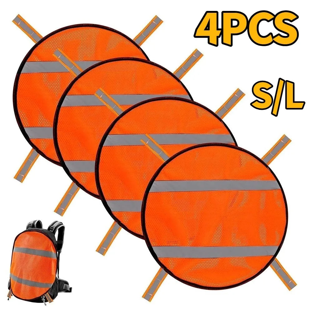 4Pcs/Set High Visibility Mesh Safety Panels Warning Water-Resistant Tent Backpack Cover Breathable Lightweight Zpaxo