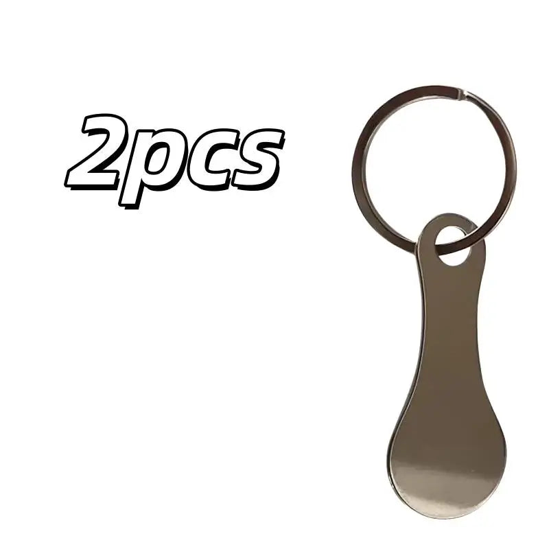 2/4pcs Stainless Steel Shopping Cart Token Key Ring – Reusable Trolley Token, Supermarket Holder Zpaxo 2pcs