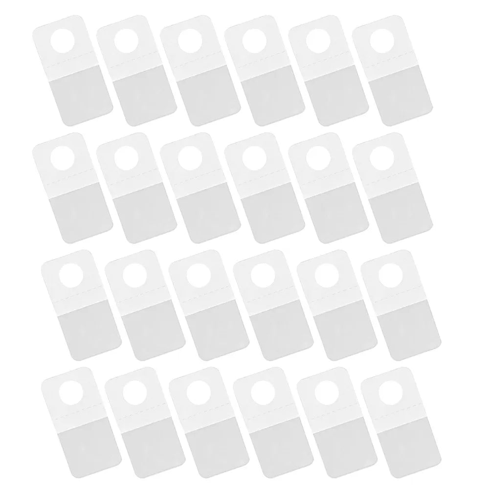 Self Adhesive Hanging Tabs Clear PVC Sticky Hooks Retail Display Tags Zpaxo