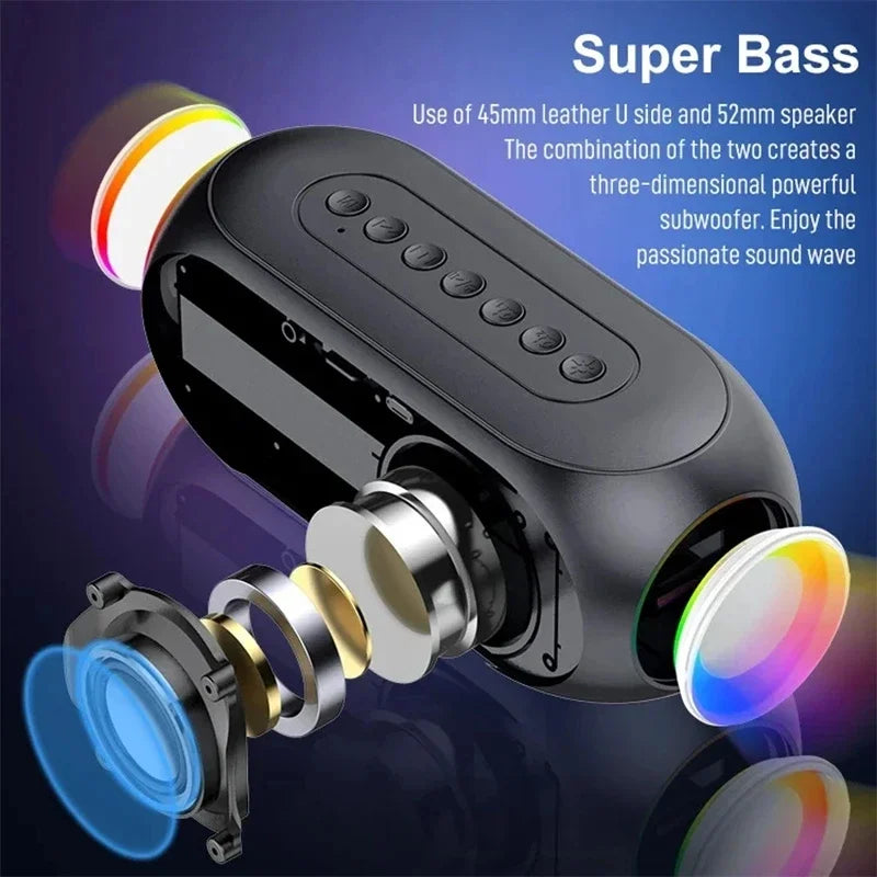 Outdoor Portable S8 Bluetooth Speaker Alarm Clock FM Radio Wireless