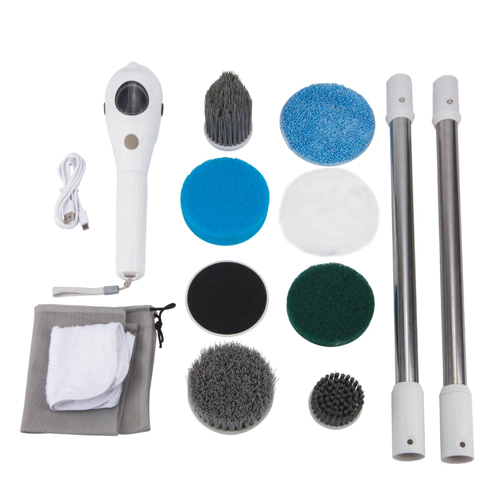 Electric Bathroom Cleaning Brush Automatic Wireless Multifunctional Zpaxo White