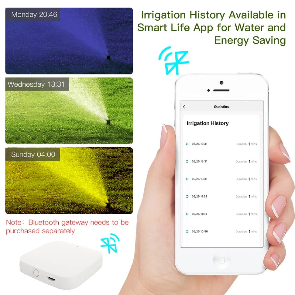 BLuetooth Valve Garden Watering System Automatic Irrigation Programmer Tuya Smart Life Home Moes Timer Sprinkler Drip Controller Zpaxo