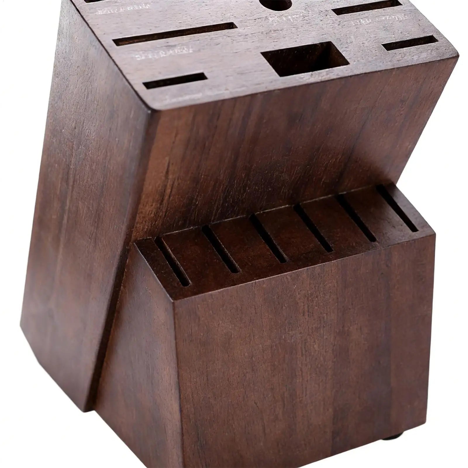 Kitchen Cutter Holder 14-Slot Wooden Organizer Cutter Holders For Counter Top For Kitchen Scissor Sharpenner Counter Top Home Zpaxo