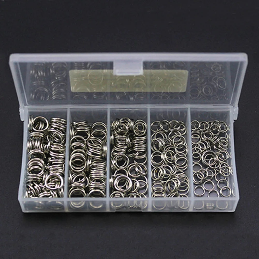 Carp Fishing Lure Carbon Steel 5-Size Fish Hook Snap Ring Heavy Duty