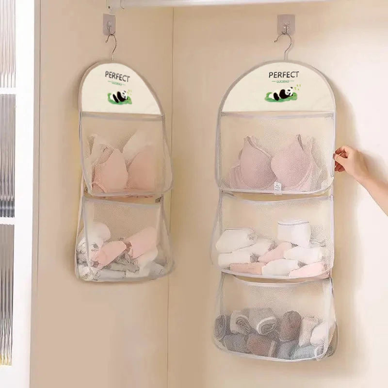 1Pcs Underwear Hanging Storage Bag Household Socks Storage Net Wardrobe Hanging Hook Net Bag Portable Clothing Storage Mesh Bag Zpaxo