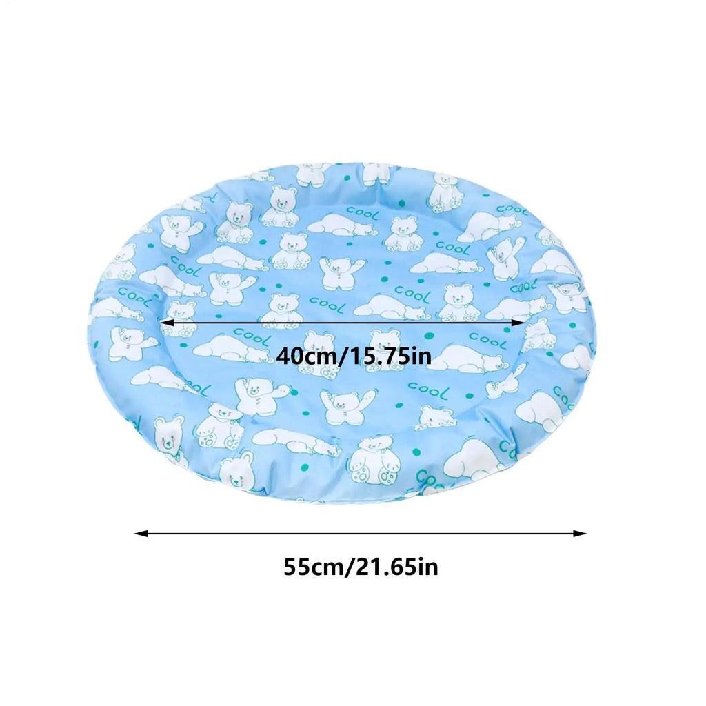 Dog Cooling Pad Non-Slip Portable Long-Lasting Breathable Bear Pattern Dog Cooling Mat Outdoor For Hot Weather Summer Indoor Zpaxo