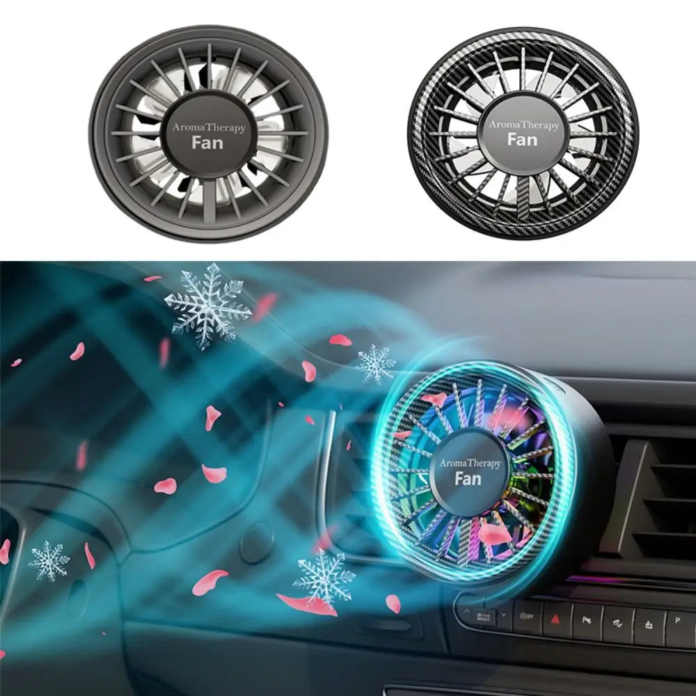 1 Car Atmosphere Fan USB Stereoscopic Rotation Outlet LED Light 3 Zpaxo