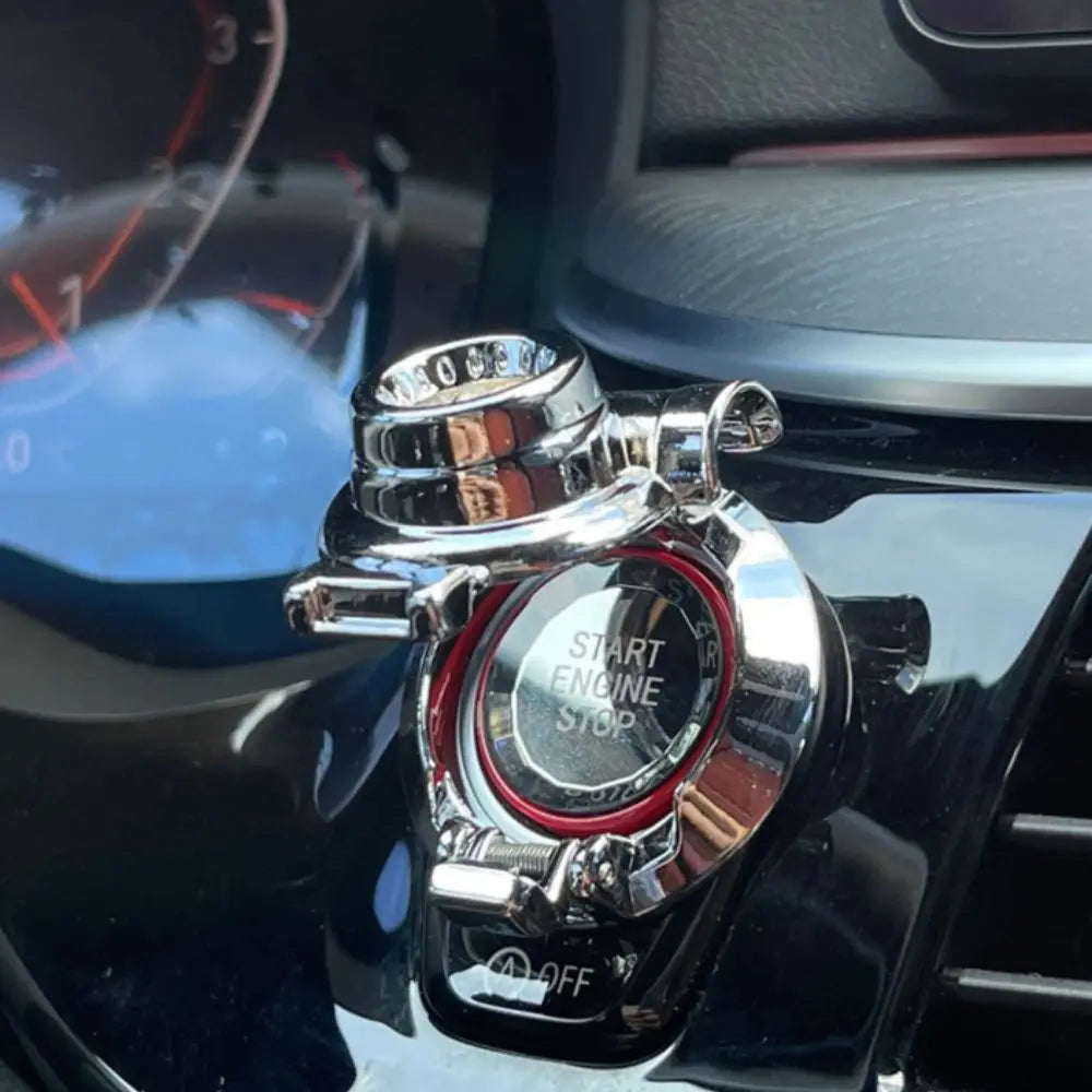 Universal Design Start Stop Buttons Turbine Design One-Click Start Protective Cover Protection Ring High-End Interior Zpaxo