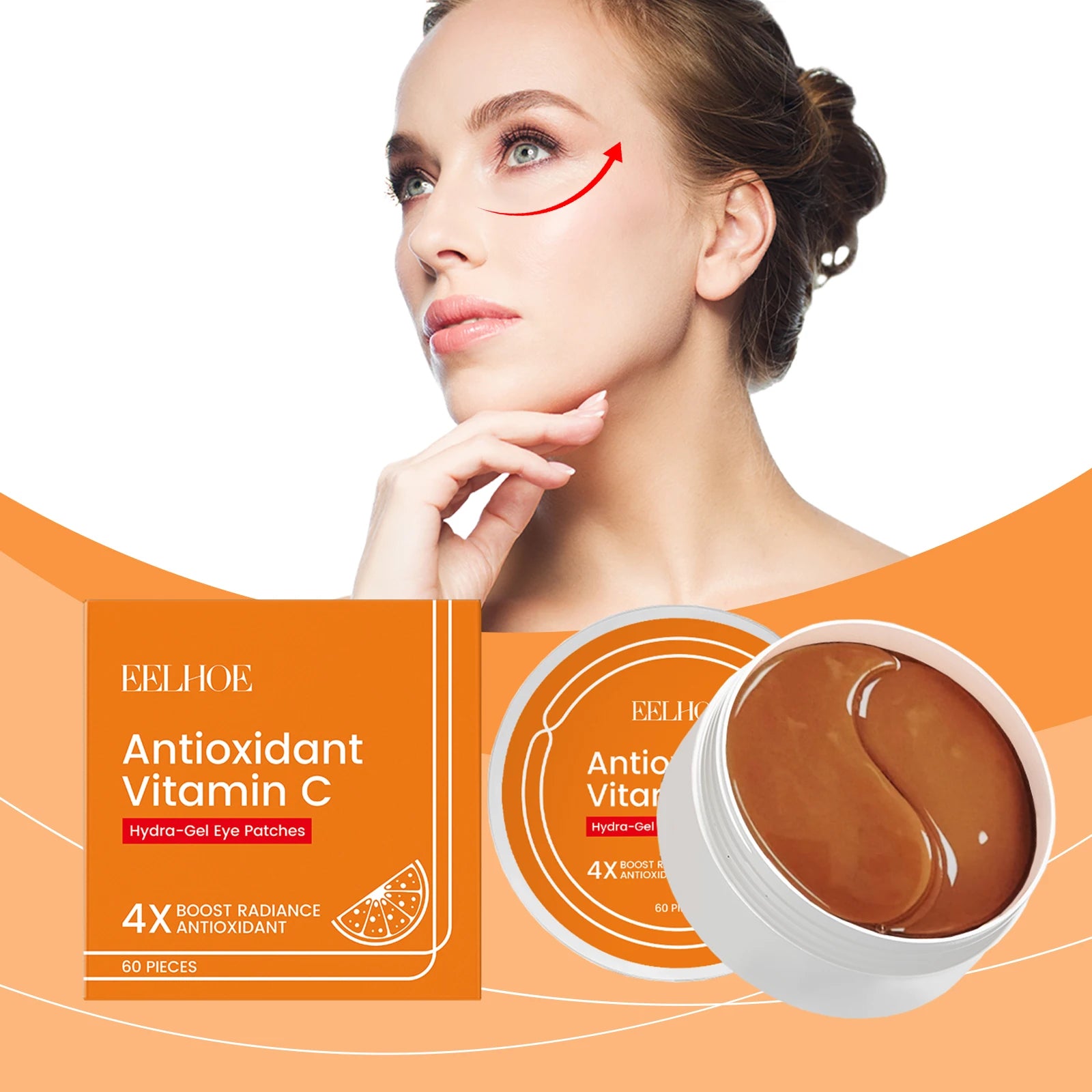 60pc Vitamin C Eye Patches – Puffiness, Dark Circles & Hydration Under Eye Patches Zpaxo