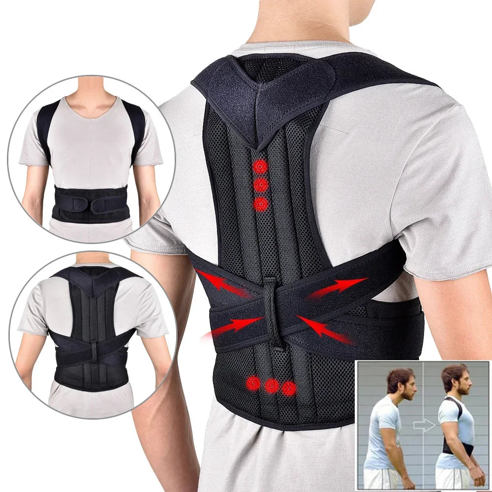 Male Female Adjustable Posture Corrector Corset Back Brace Belt Lumbar Support Straight Corrector Breathable Back Support S-XXXL Zpaxo