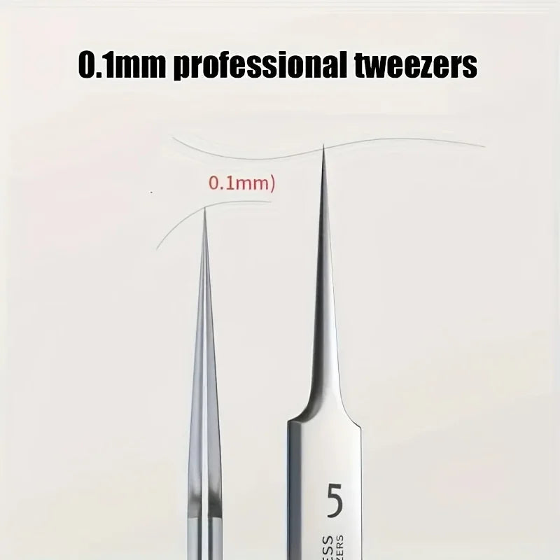 5pcs Stainless steel tweezers for powerful blackhead removal, suitable for all skin types Zpaxo