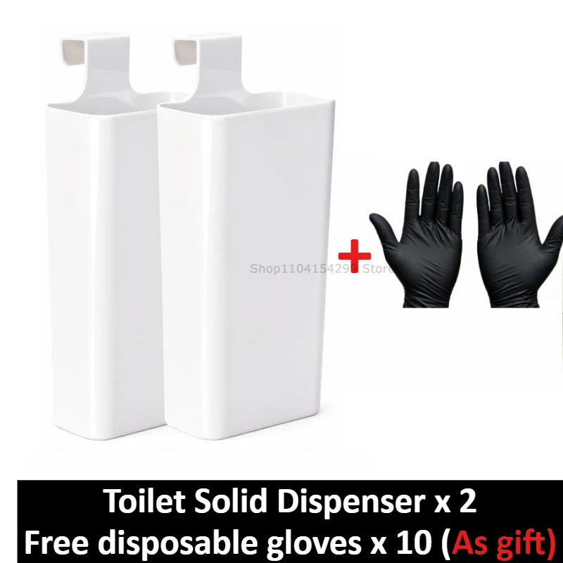 Anti-Corrosion Hanging Slow-Release Dispenser Toilet Bowl Deodorizer Hanger Toilet Solid Cleaner Buffer Box Tank Part Free Glove Zpaxo 2 Pcs with 10 gloves