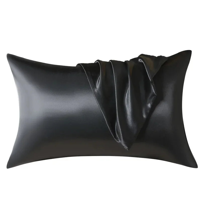 100 Natural Mulberry Silk Pillowcase Hair Skin Protection Anti-frizz Zpaxo Black 51x66cm