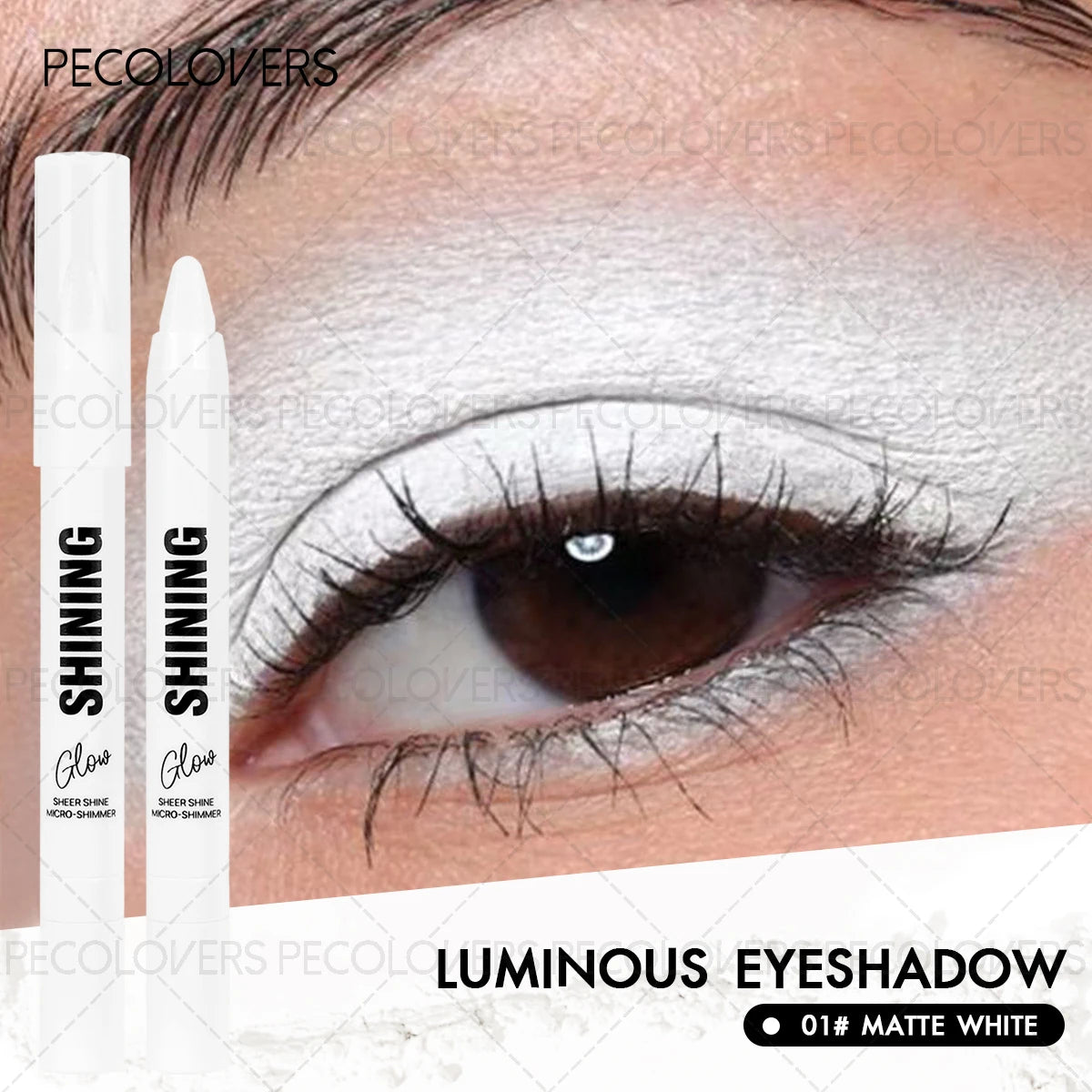 1PC White Highlighter Pen, Matte Eye Brightening Stick, Eye Contour and Eyeliner Pen, Versatile Eyeshadow Pen for Eye Makeup Zpaxo 01