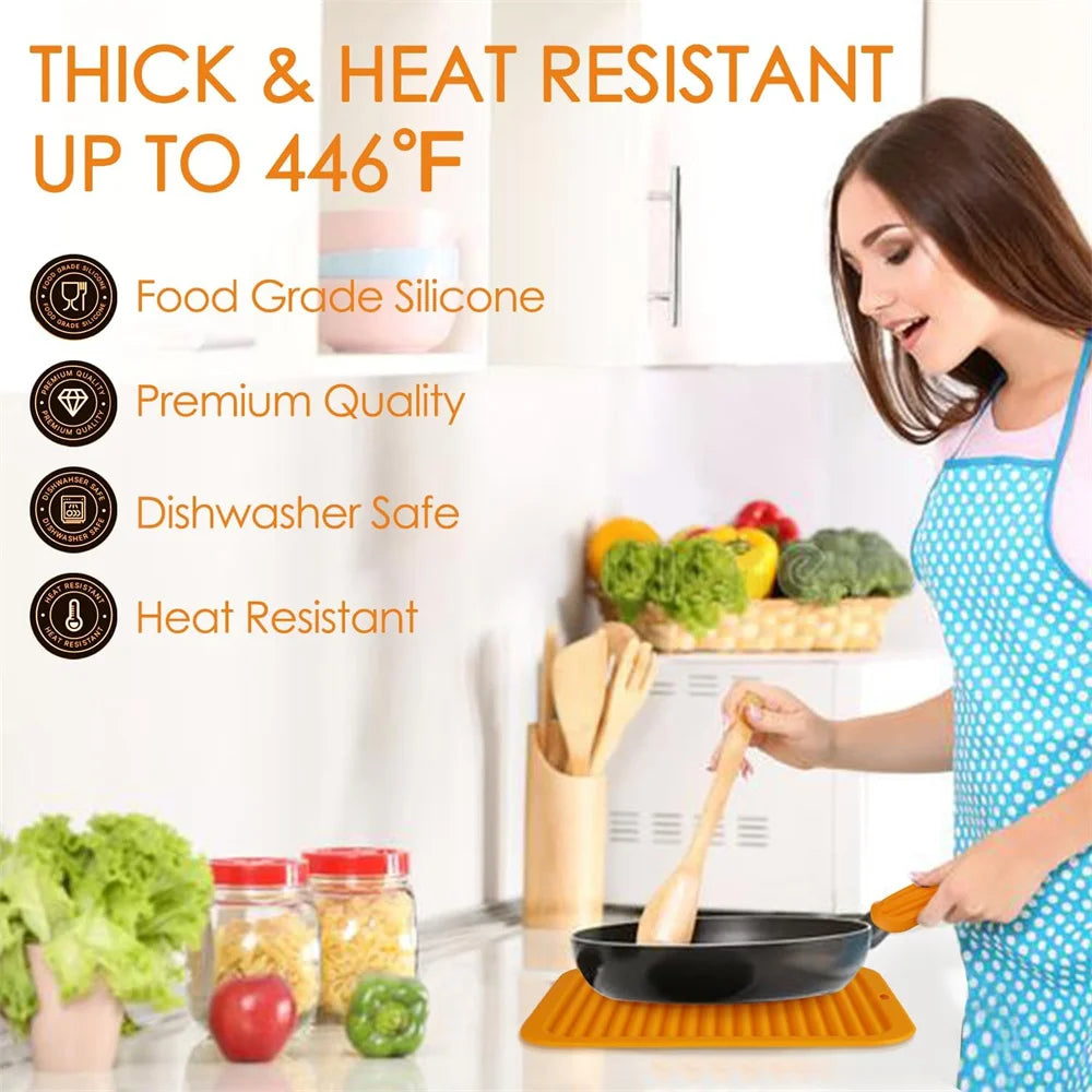 Silicone Trivets for Hot Dishes, Pots, Pans,Heat-Resistant Pot Holders for Kitchen Countertop Mats - Silicone Trivet Mat Zpaxo