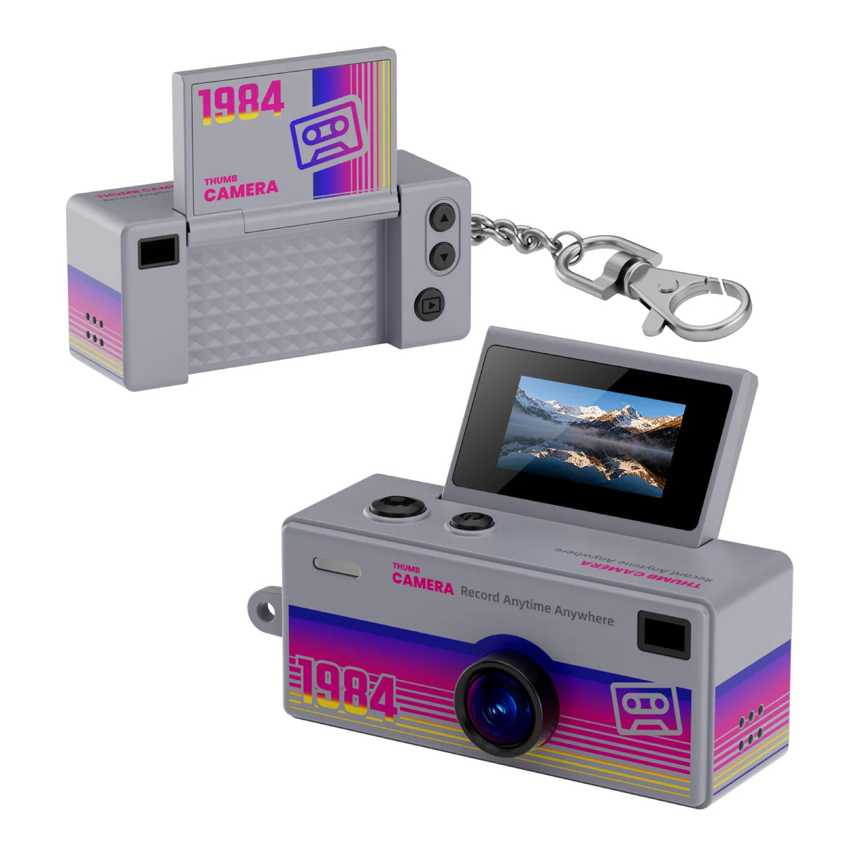 G62 Keychain Thumb Camera 0.96 Inch Retro Mini Action Camera 1080P Very Small Camcorder Audio Video Recorder Support Memory Card Zpaxo G62 Grey Camera Add 32G
