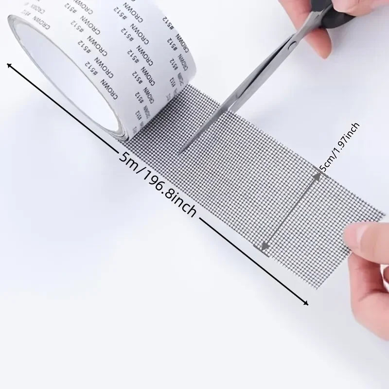 Window Screen Repair Tape Self Adhesive Mesh Tape Net Door Fix Patch Anti Insect Mosquito Mesh Broken Holes Repairing Zpaxo