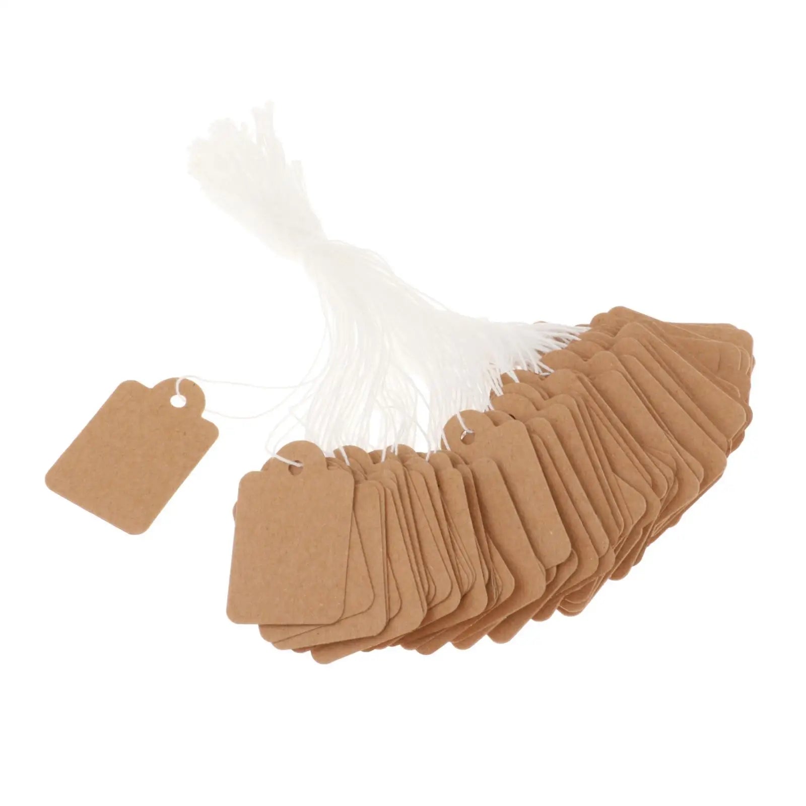 100Pcs Paper Tags with String Attached Marking Strung Tags Price Display Tags for Wedding Retail Product Jewelry Birthday Zpaxo
