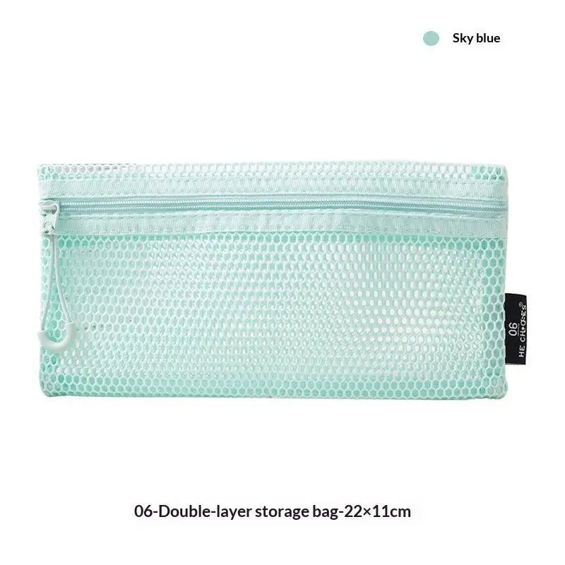 MBreathable Mesh Zipper Storage Pouch Visible Large Capacity Makeup Zpaxo A
