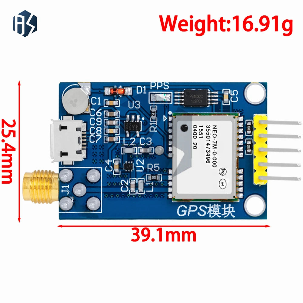 NEO-6M/7M/8M/9M GPS Module: Satellite Positioning Development Board – Compatible for Arduino, STM32, C51 Microcontrollers Zpaxo