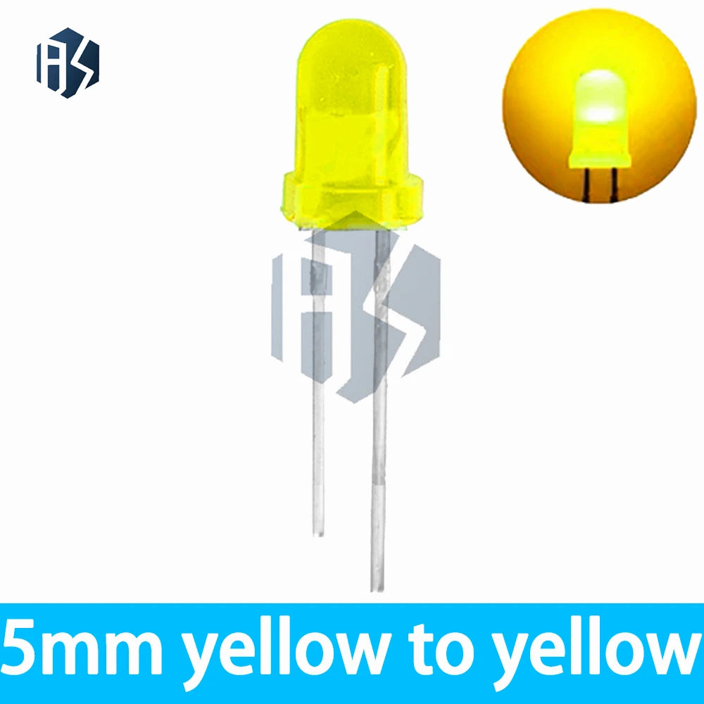 1000PCS 5mm F5 LED Light Diodes - 5-Color (White/Blue/Red/Yellow/Green) Bulbs for DIY Electronics, RC & Crafts Zpaxo