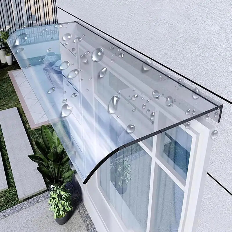 Window Canopy Transparent Canopy Awning Cover for Outdoor Balcony Entryway Protection Heavy Duty Exterior for Front for Entry Zpaxo