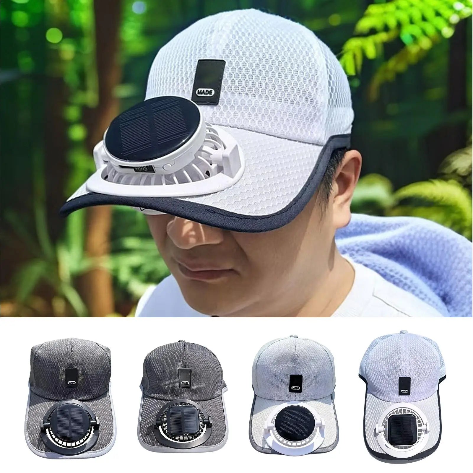 Solar Fan Hat – UV Sun Protection Cap with USB Charging Solar Fan Sun Hat Zpaxo