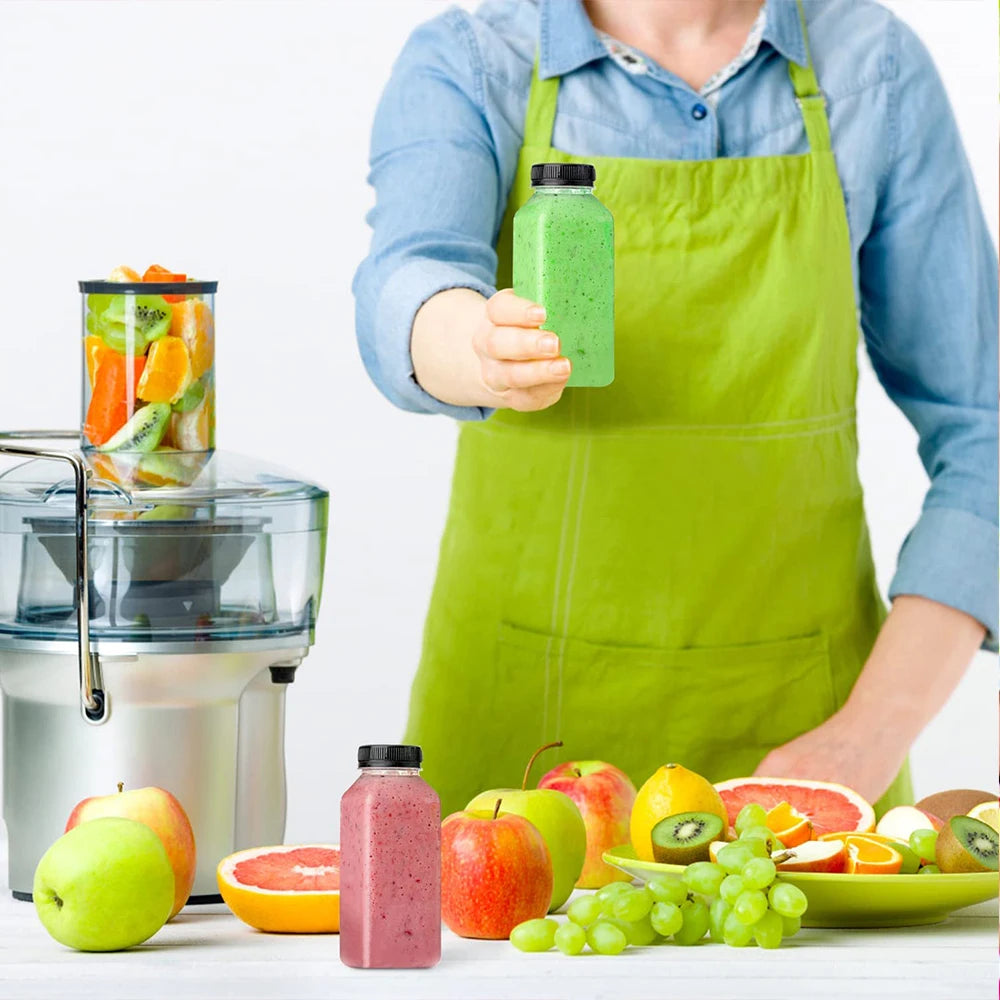 Plastic Juice Bottle 250ml/350ml Empty Bottle with Caps for Juicing Drinks Smoothies Zpaxo