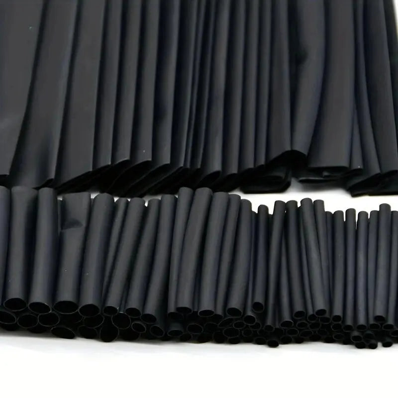 127Pcs/lot Black Heat Shrink Sleeving Set Thermoresistant Tube Shrink Wrapping Wire Cable Polyolefin Wrap Tubing Zpaxo