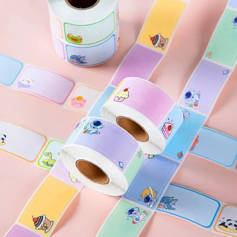 School Office Supplies Cartoon Sticker Waterproof Tear Resistant Name