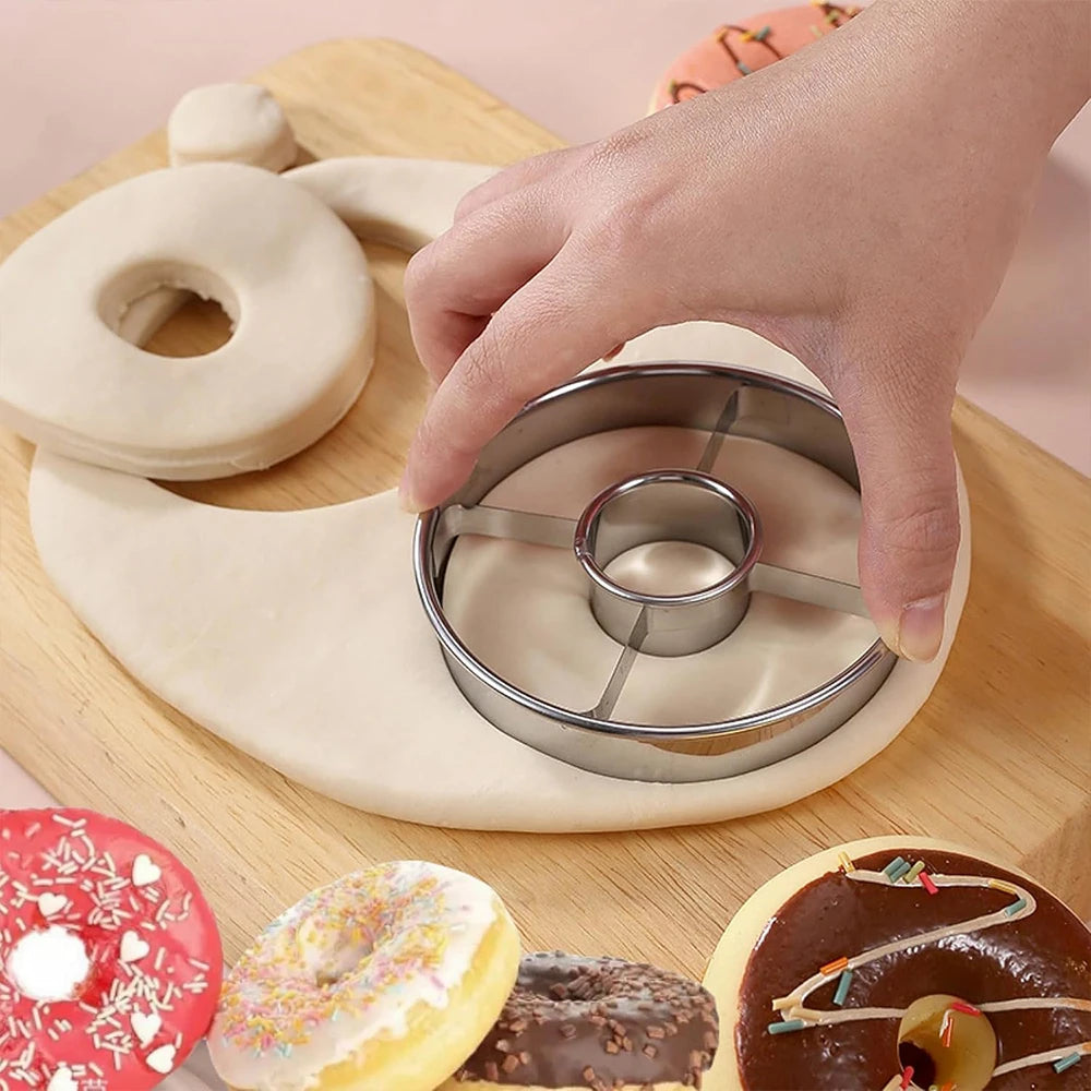 Stainless Steel Donut Cutter Mold Doughnut Making Cutters Bagels Cookies Biscuits Baking Tools Zpaxo