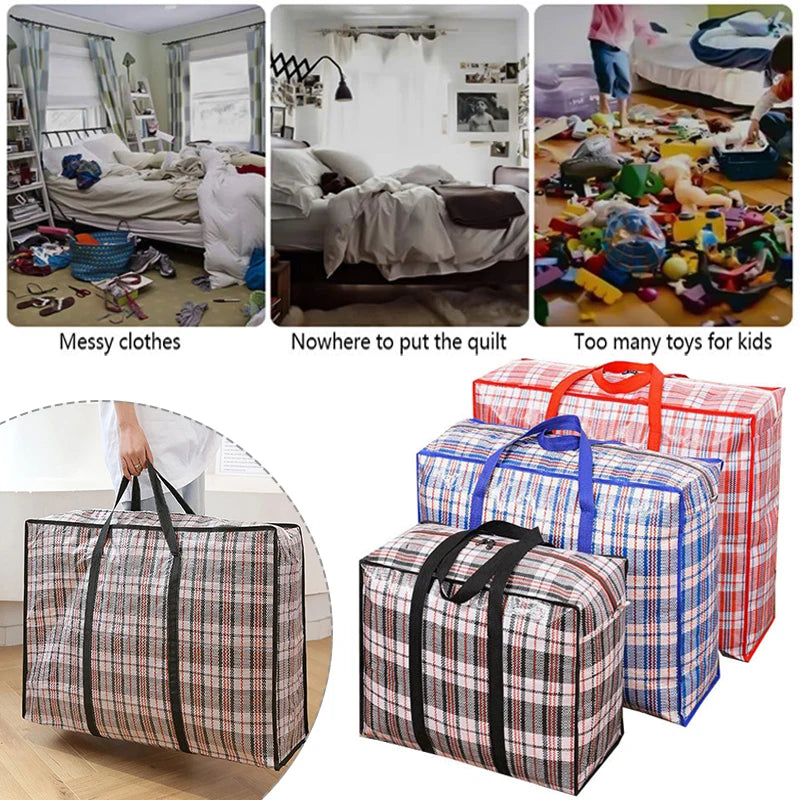 Extra large hand-held folding travel bag thickening large capacity waterproof luggage storage bag, moving packing woven bag Zpaxo