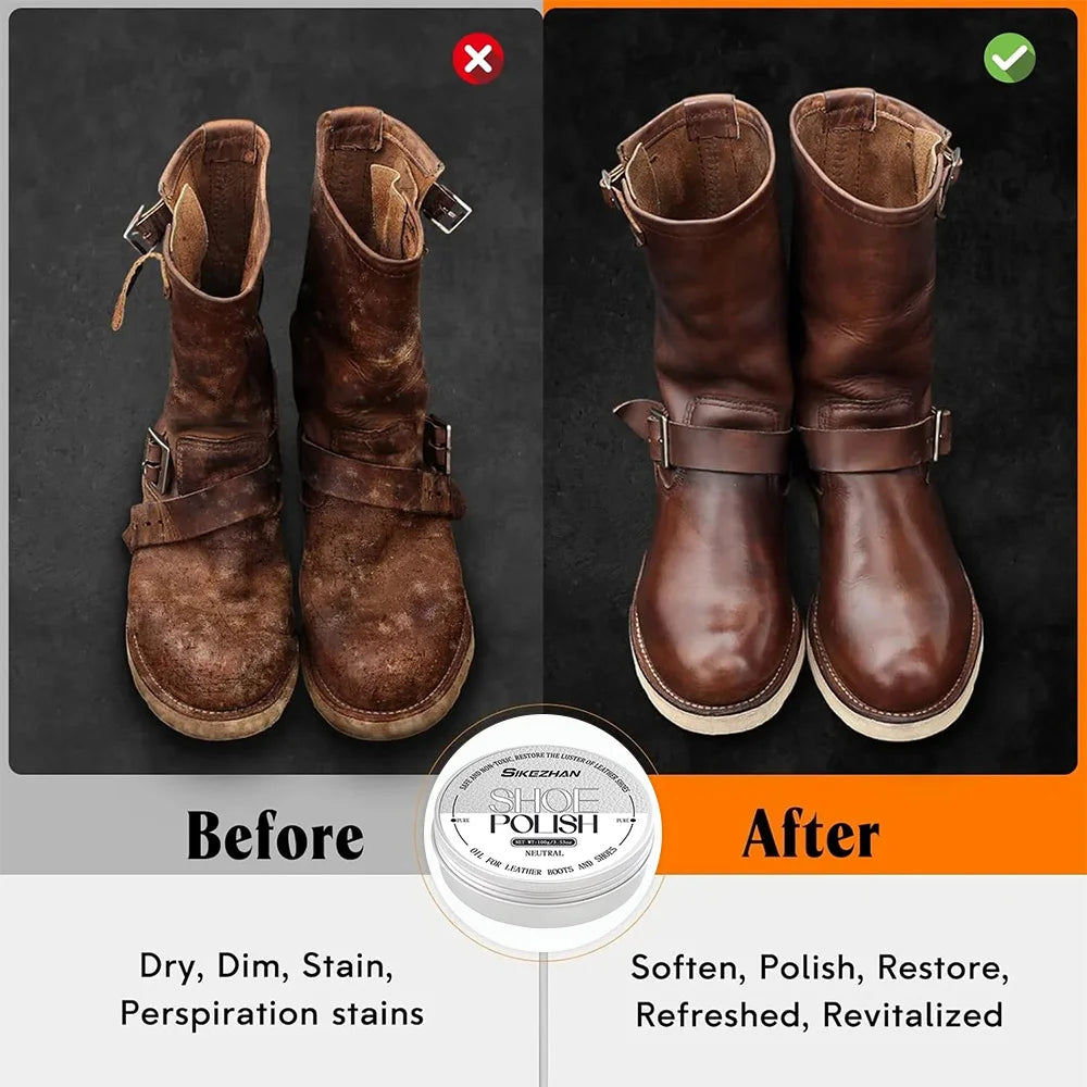Finest Quality Universal Leather Shoe Polish Cream,Cleane &Waterproofer, for Men Women Sports Shoes,Boots Refurbishing Wax Zpaxo