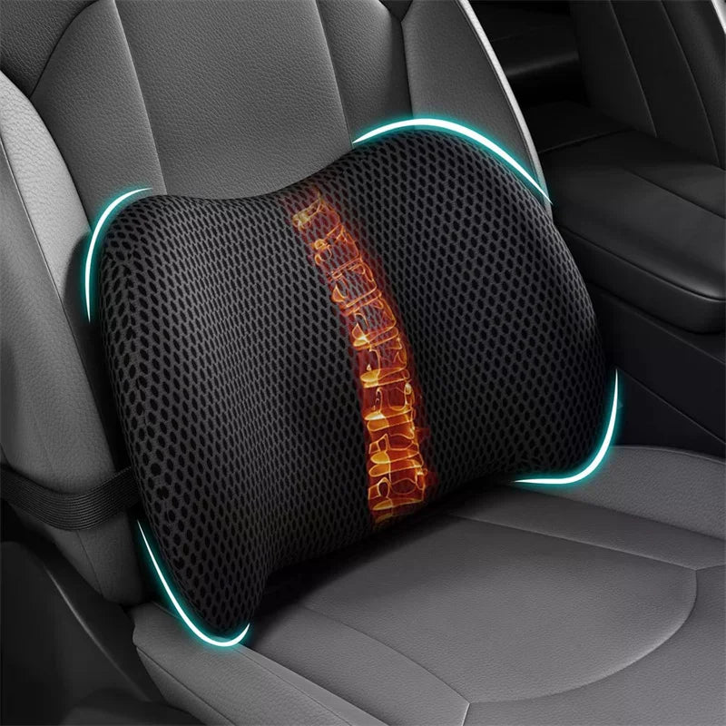 Memory Foam Lumbar Support Pillow – Office Chair & Car Seat