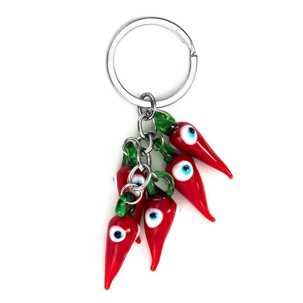 Lucky Eye Red Chilli keychain Exquisitely Crafted Evil Eye keychain Fashion Cartoon School Bag Decor Zpaxo