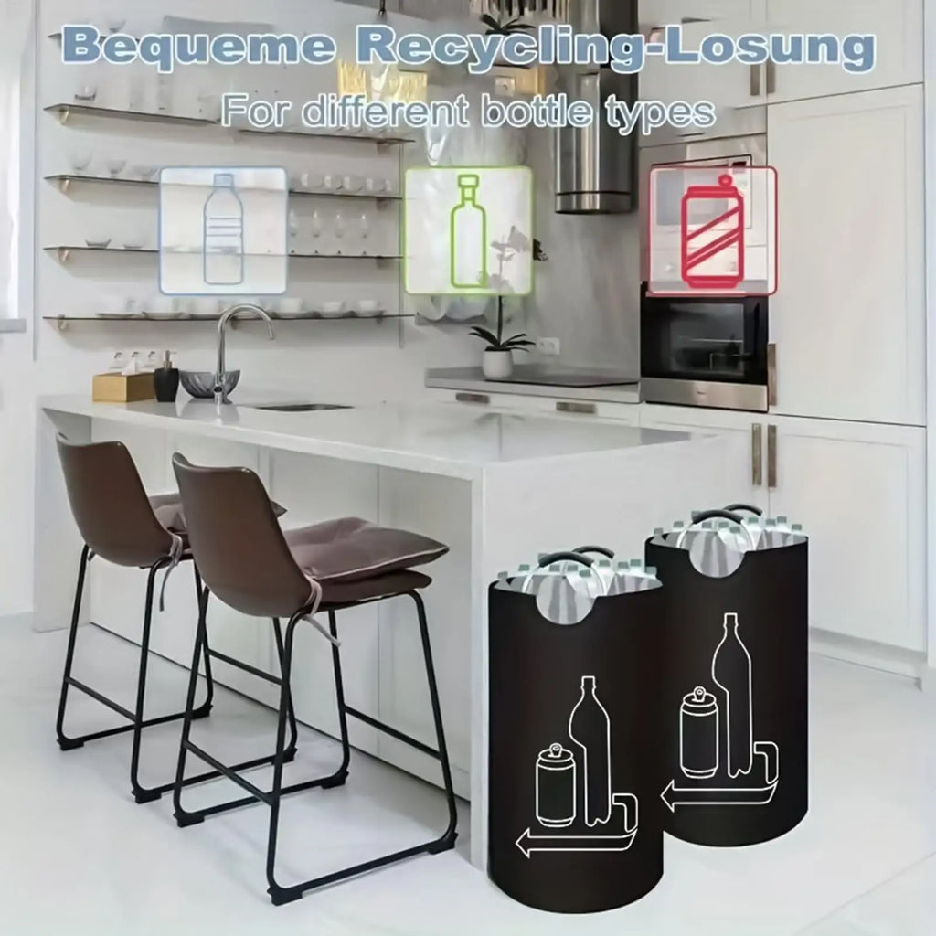 Large Capacity Organizer Bag 115L Black Deposit Bottle Collector With Handles Glass Recycling Bin For Kitchen Home Garage Pantry Zpaxo