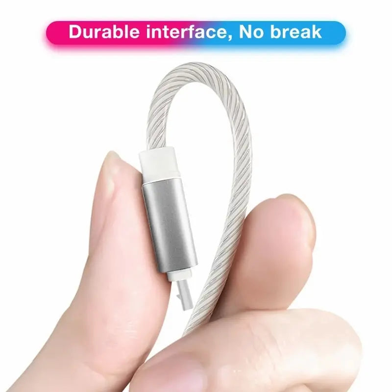 2m C Glowing Cable Mobile Phone Charging Cables LED Light Charger Zpaxo