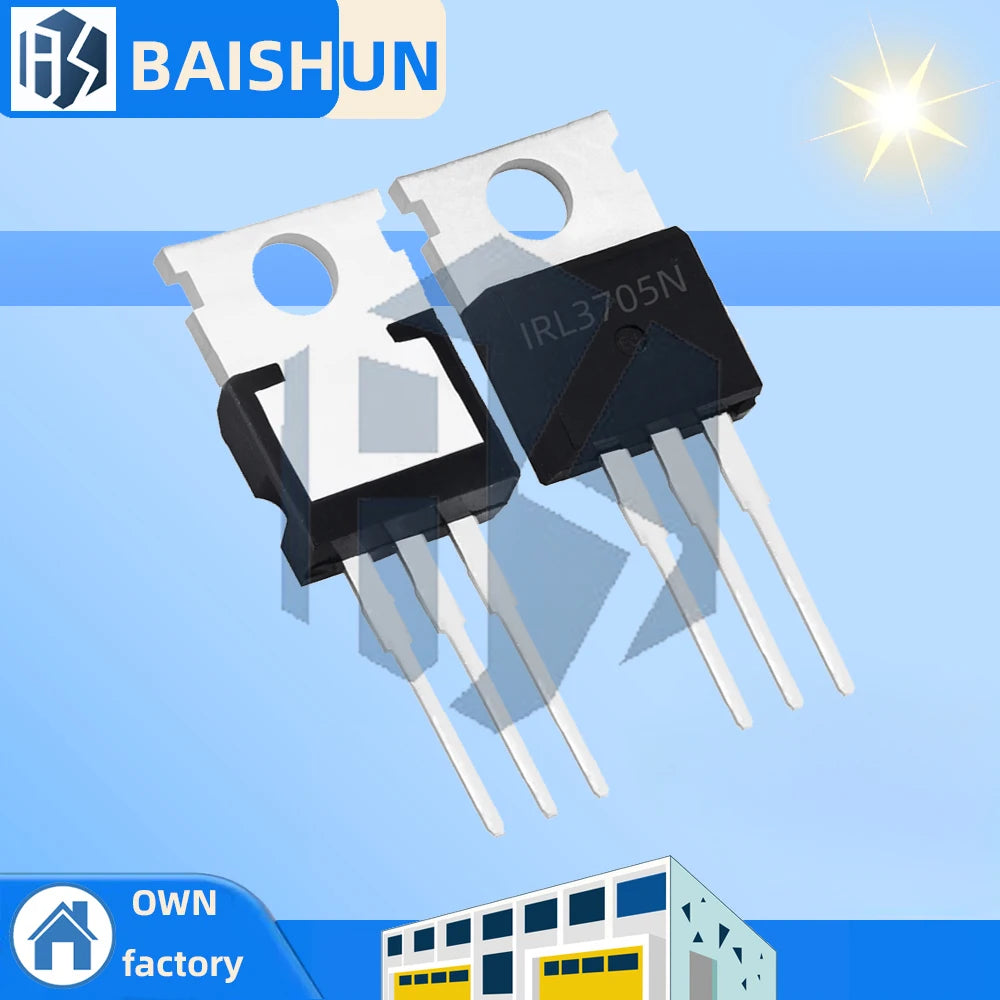 IRL3705 TO‑220 MOSFET Transistor 10PCS, Equivalent to IRL3705NPBF IRL3705N IRL3705Z Zpaxo Default Title