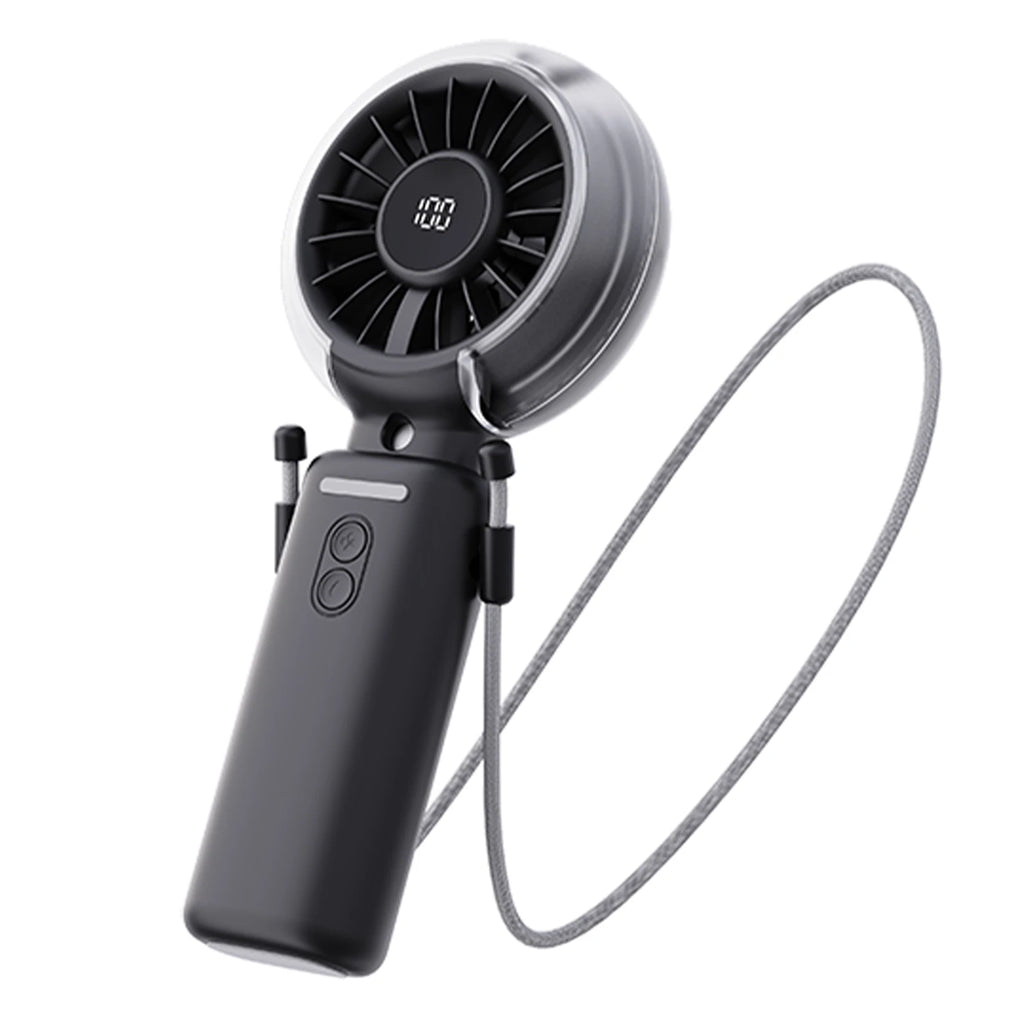 Personal High-speed Turbine Mini Handheld Fan Type-C Rechangable Adjustable Settings Desk Fan 100-Level Speeds for Travel/Summer Zpaxo Black