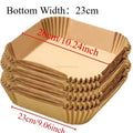 Disposable Baking Paper Hot Air Fryer Paper Airfryer Cooking Baking Reusable Oven Food Waxed Paper Foil Kitchen Tools Zpaxo 23CM-Square 50PCS
