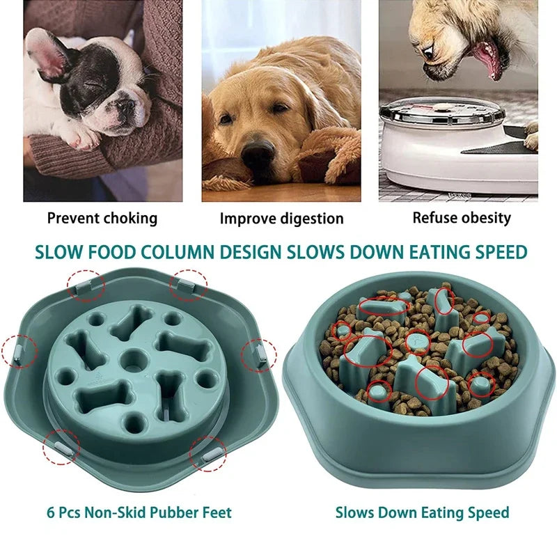 Slow Feeder Dog Bowl Anti-choking Puppy Food Anti-slip Pet Eating