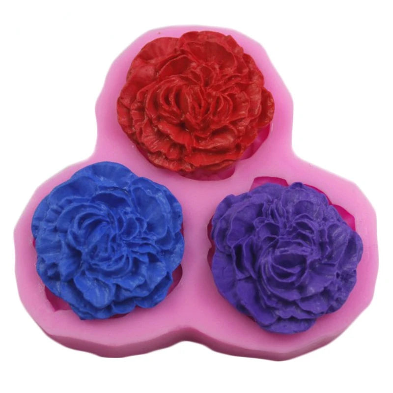 Peony Flower Silicone Molds Wedding Cupcake Topper Fondant Cake Decorating Tools Soap Resin Clay Candy Chocolate Gumpaste Moulds Zpaxo