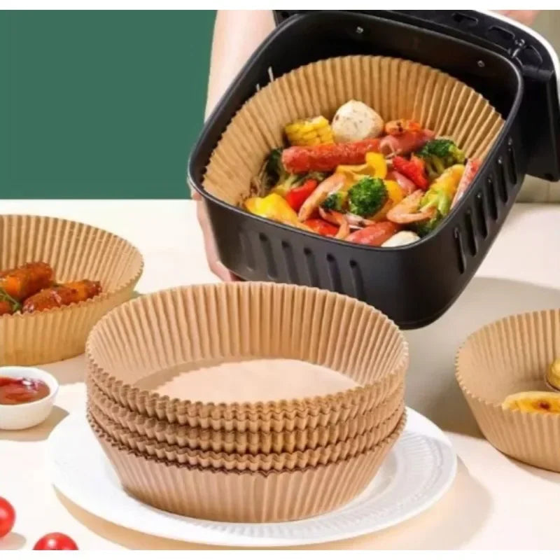 Disposable Round Square Air Fryer Paper Liner Non-Stick Airfryer Baking Paper Kitchen Cooking Accessories Zpaxo