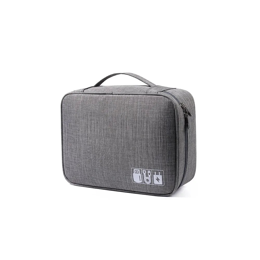 Travel Cable Storage Bag Portable WaterProof Digital Electronic Organizer USB Cable Headset Line Storage Bag USB Cable Organizer Zpaxo Gray